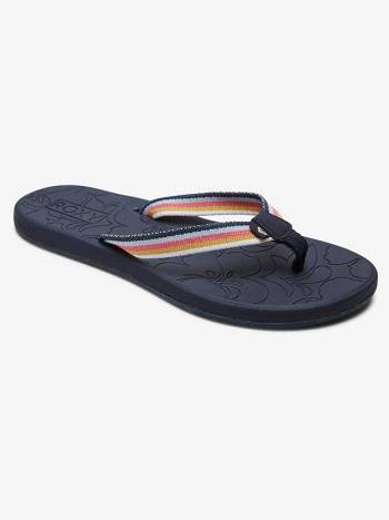 Roxy Colbee Women's Flip Flops Blue Indigo | SG_LW8917