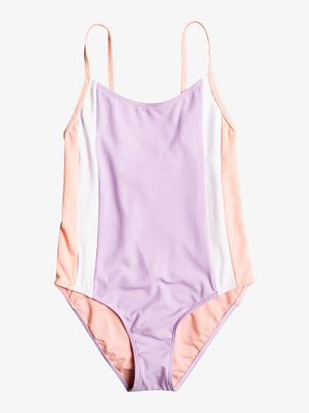 Roxy Colorblock Story Kids' Swim Coral | SG_LW2738