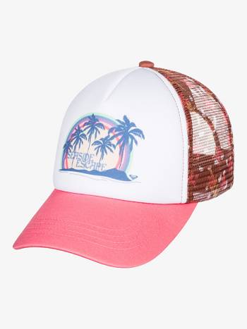 Roxy Donut Spain Trucker Women's Hats White pink | SG_LW8178