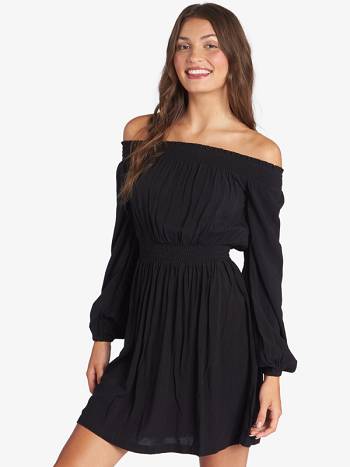 Roxy Dream Escape Woven Off The Shoulder Women's Essentials Dark Grey | SG_LW5323