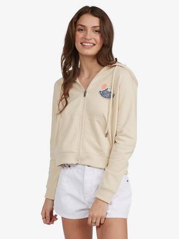 Roxy Easy Evening Oversized Women's Hoodies beige yellow | SG_LW7253