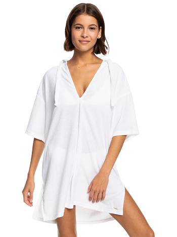 Roxy Easy Love Beach Poncho Women's Cover Ups White | SG_LW3359