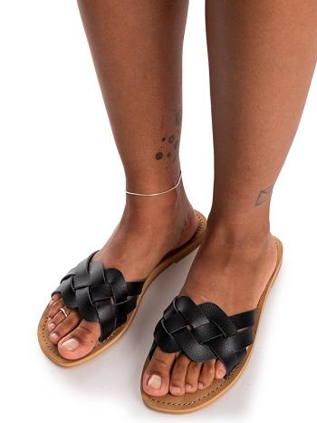 Roxy Edessa Women's Sandals Black | SG_LW6717