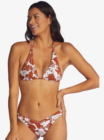 Roxy Endless Swell Elongated Tiki Triangle Women's Bikini Tops red flower | SG_LW3067