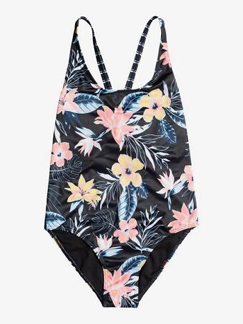 Roxy Flowers Addict Kids' Swim Dark Grey | SG_LW8344