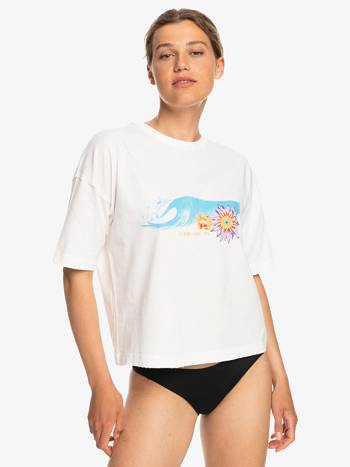 Roxy G-Land Oversized Women's T-Shirt White | SG_LW5716