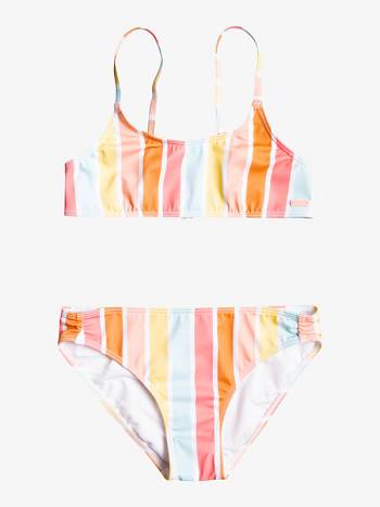 Roxy Girls Like Us Bralette Kids' Swim White Multicolor | SG_LW3087