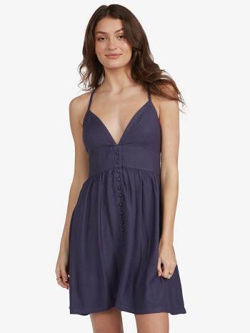 Roxy Golden Lights Strappy Women's Dress Indigo | SG_LW6534