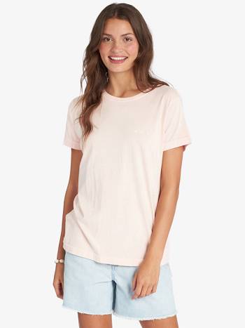 Roxy Gradient Fade Boyfriend Women's T-Shirt pink | SG_LW1475