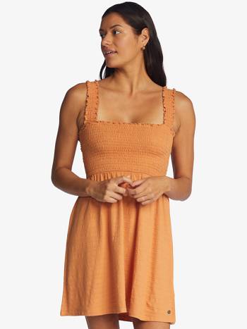 Roxy Hanging 10 Knit Off-The-Shoulder Women's Dress yellow | SG_LW7730