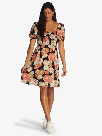 Roxy Hello Petal Mini Women's Dress Dark Grey | SG_LW4803