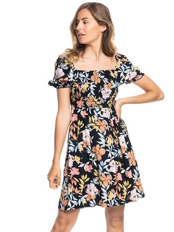 Roxy Hello Petal Mini Women's Dress Dark Grey | SG_LW5313