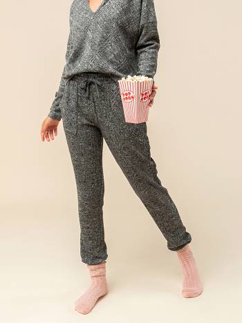 Roxy High Tide Ribbed Joggers Women's Loungewear Dark Grey | SG_LW2940