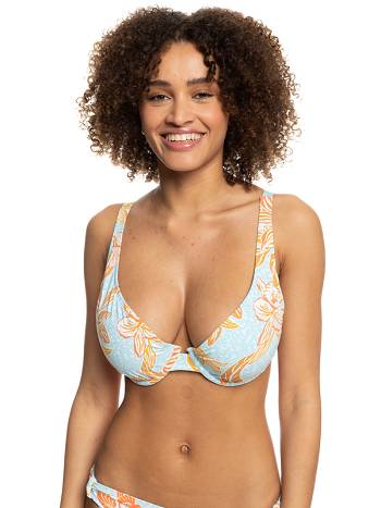 Roxy Island In The Sun Underwired D-Cup Women's Bikinis Blue | SG_LW2008