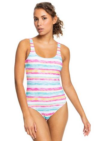 Roxy Island In The Sun Women's One Pieces White Orange | SG_LW6670