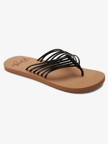 Roxy Jasmine Women's Flip Flops Black | SG_LW6750