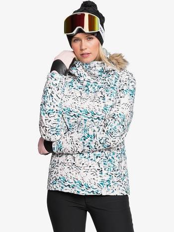 Roxy Jet Ski Insulated Women's Snow Jackets White blue | SG_LW7099