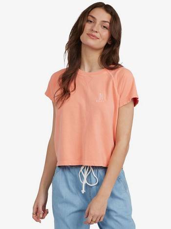 Roxy Just Surf Oversized Women's T-Shirt Coral pink | SG_LW6907