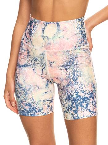 Roxy Kaileo High Waisted Biker Women's Shorts White Green | SG_LW8670