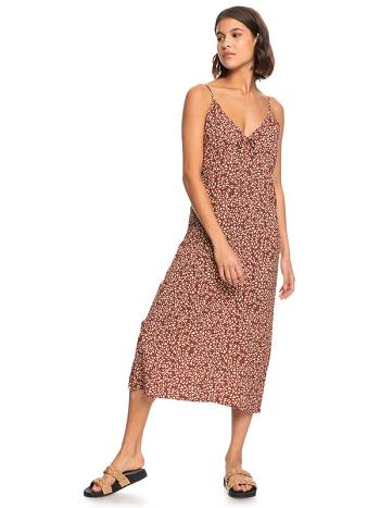 Roxy Lady Winter Printed Midi Women's Dress Brown | SG_LW1996