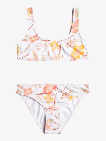 Roxy Life Enjoyers Bralette Kids' Swim White Multicolor | SG_LW7197