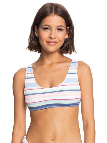 Roxy Line Up Bralette Women's Bikini Tops White Stripes | SG_LW9159