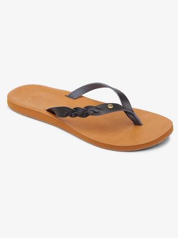 Roxy Liza Women's Flip Flops Black | SG_LW2110