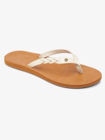 Roxy Liza Women's Flip Flops White | SG_LW1764