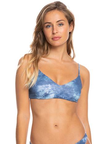 Roxy Long Weekend Reversible Triangle Women's Bikini Tops Blue | SG_LW2807