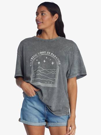 Roxy Lost In Paradise Drop Shoulder Women's T-Shirt grey | SG_LW6945