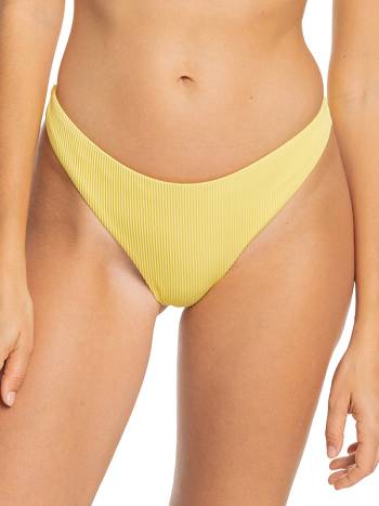 Roxy Love The Baja Cheeky Ribbed Women's Bikinis yellow | SG_LW6257