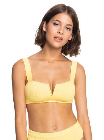 Roxy Love The Coco V Bralette Women's Bikinis yellow | SG_LW2962