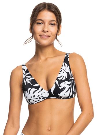 Roxy Love The Oceana Elongated Triangle Women's Bikinis Dark Grey flower | SG_LW3052