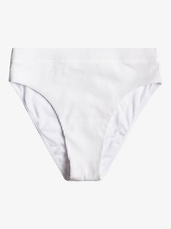 Roxy Love The Shorey Ribbed Women's Bikini Bottoms White | SG_LW1279