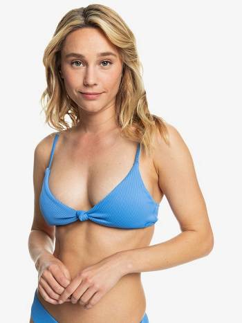 Roxy Love The Surf Knot Triangle Women's Bikini Tops Blue | SG_LW6756