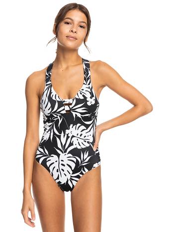 Roxy Love The Wave Catcher Women's One Pieces Dark Grey flower | SG_LW3529