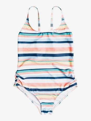 Roxy Malibu Story Kids' Swim White Orange | SG_LW6710