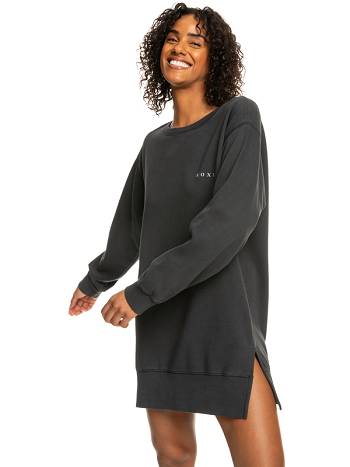 Roxy Meeting Up Oversized Sweatshirt Women's Dress Dark Grey | SG_LW1268