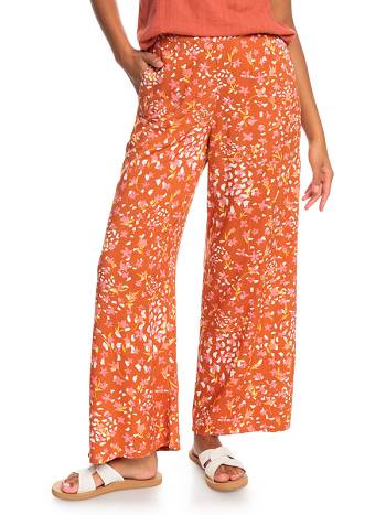 Roxy Midnight Avenue Women's Pants orange flower | SG_LW9774