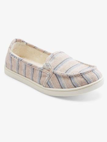 Roxy Minnow Faux Fur-Lined Women's Sneakers White / Pink / Blue | SG_LW7259