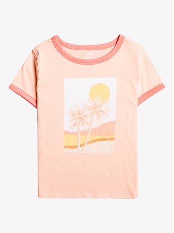 Roxy Need To Become Peach Ringer Kids' T-Shirt Coral | SG_LW3453