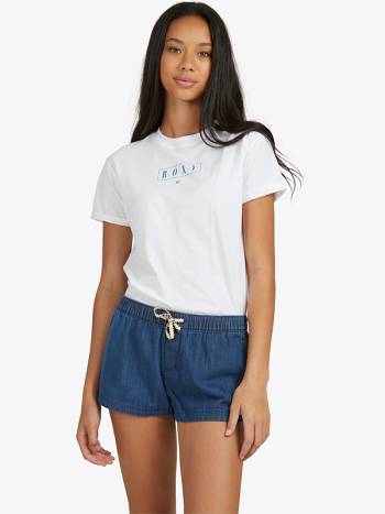 Roxy New Impossible Lightweight Denim Women's Shorts Blue | SG_LW4900