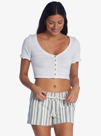 Roxy New Impossible Love Women's Shorts Grey Stripes | SG_LW4371