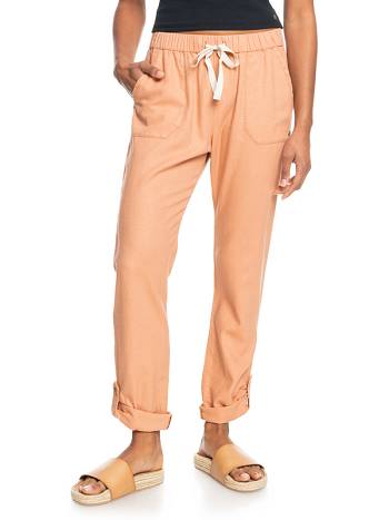 Roxy On The Seashore Linen Women's Pants Beige | SG_LW2825