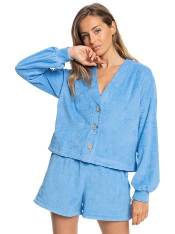 Roxy Organic Button-Front Women's Loungewear Blue | SG_LW4698