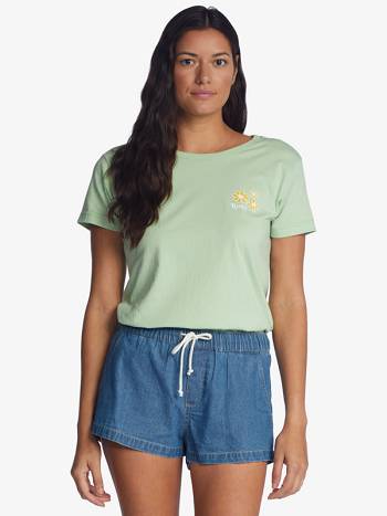 Roxy Palm Road Boyfriend Women's T-Shirt green | SG_LW8411