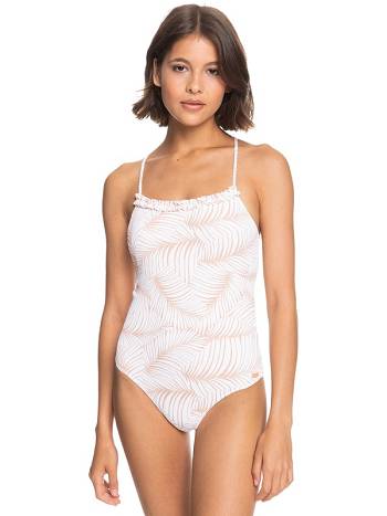 Roxy Palm Tree Dreams Women's One Pieces white flower | SG_LW2206