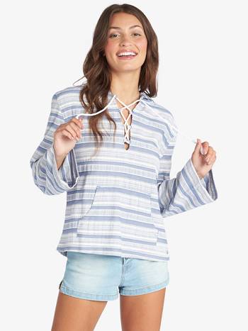 Roxy Paradise Calling Women's Hoodies Blue Stripes | SG_LW1047