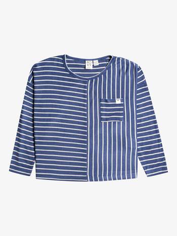 Roxy Perfect To Me Cozy Top Kids' Tops Blue Stripes | SG_LW4619