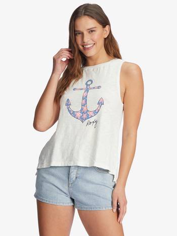 Roxy Plumeria Anchor Women's T-Shirt White | SG_LW7307